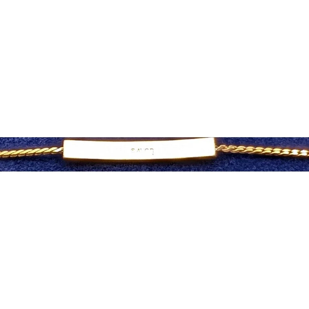Avon Gold Tone ID Bar Rope Detail Curb Chain Bracelet 6.5 Inch